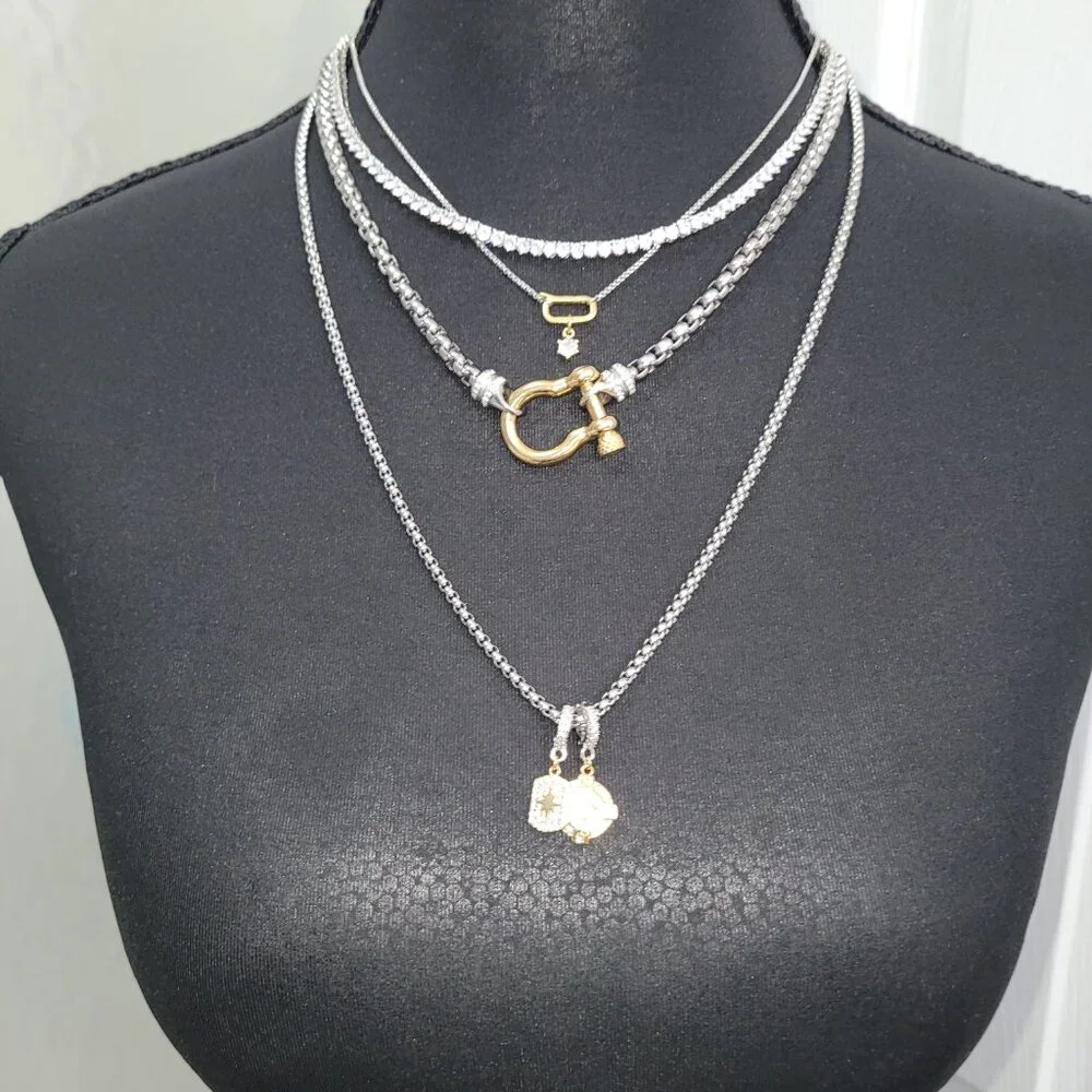 Artizan Joyeria HERRADURA SIGNATURE CHARMED TENNIS LAYERED NECKLACE SET - Picture 3 of 4